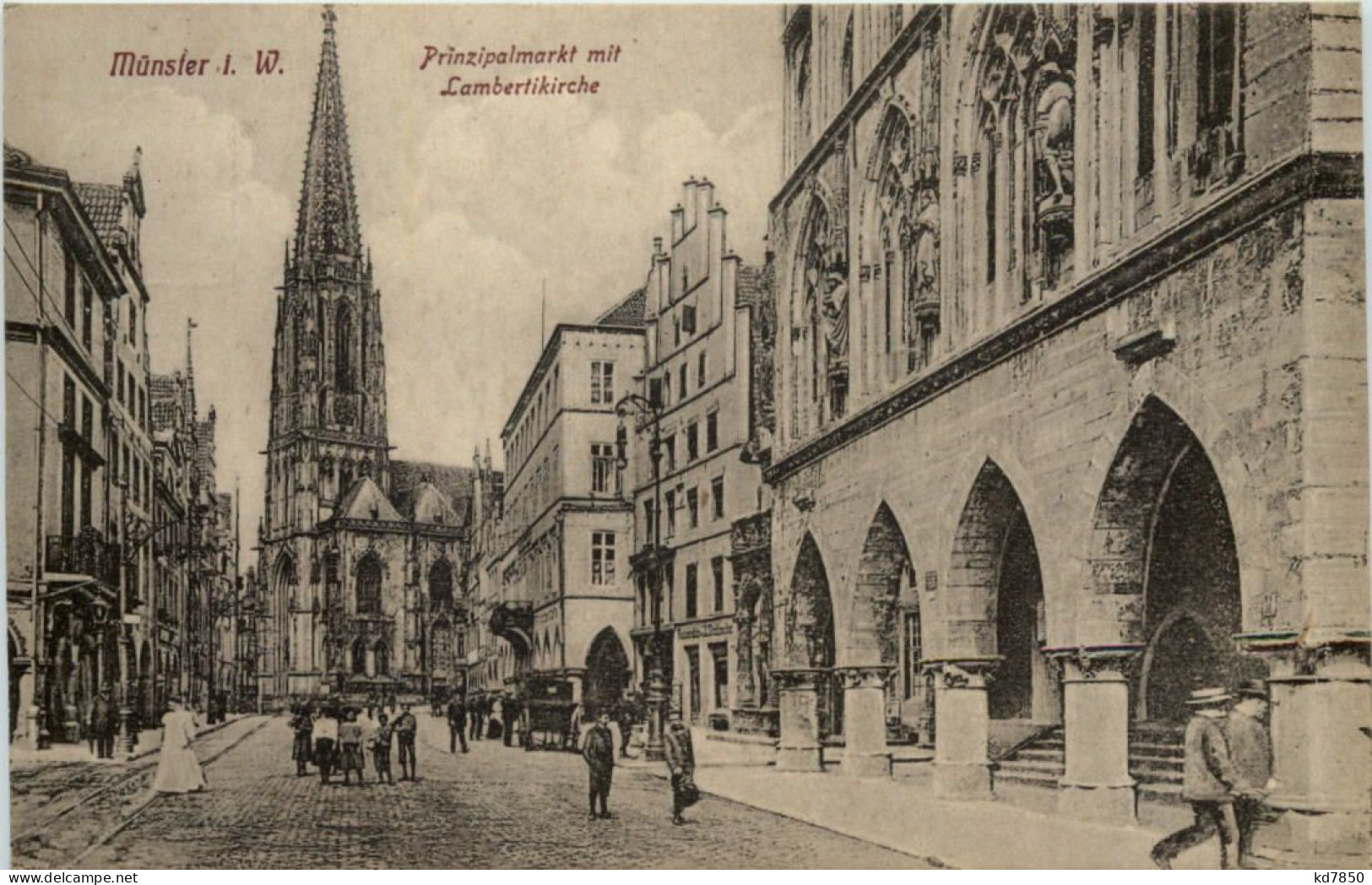 Münster, Principalmarkt Mit Lambertikirche - Münster