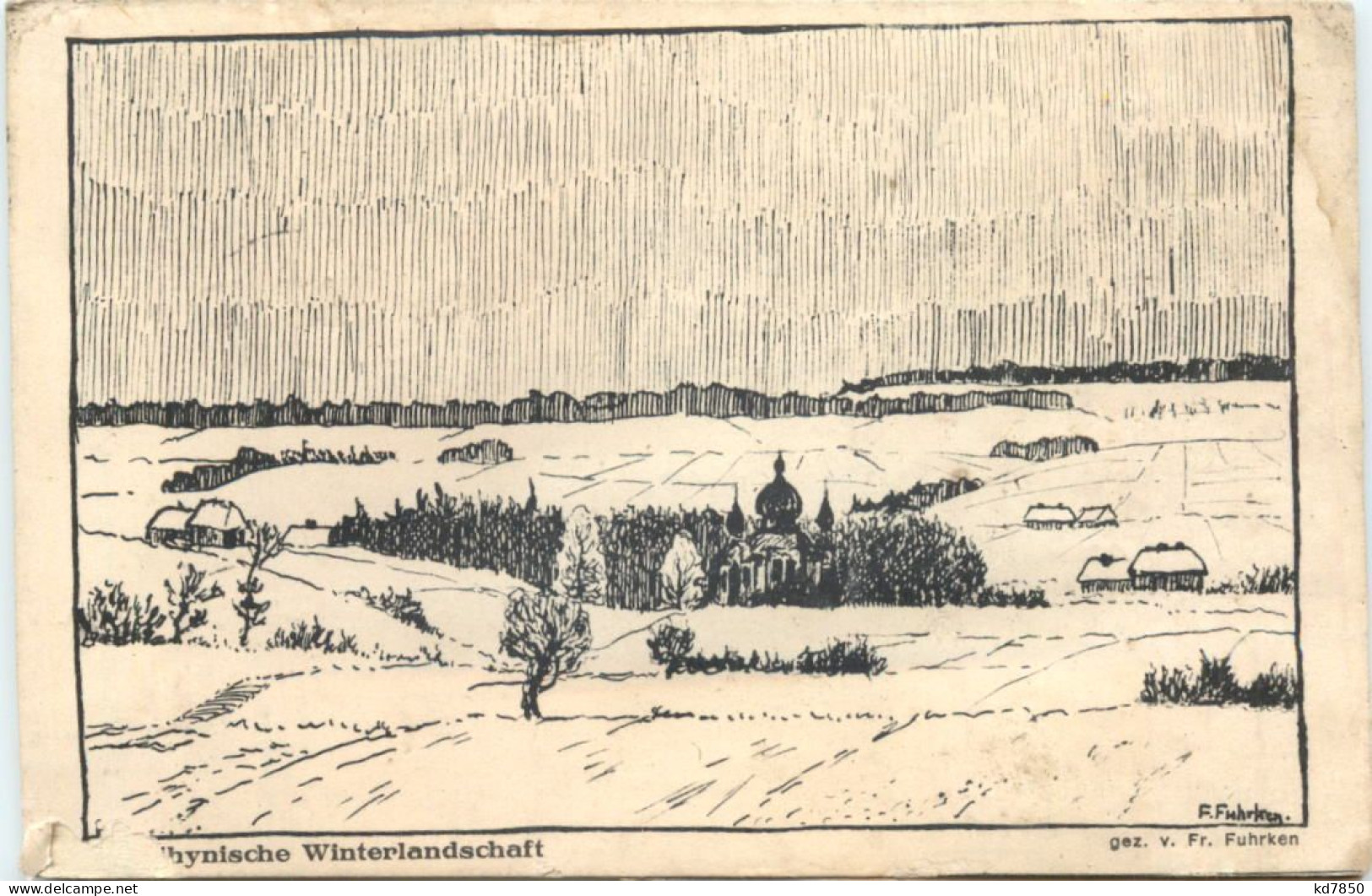 Walhynische Winterlandschaft - Feldpost - Ucraina