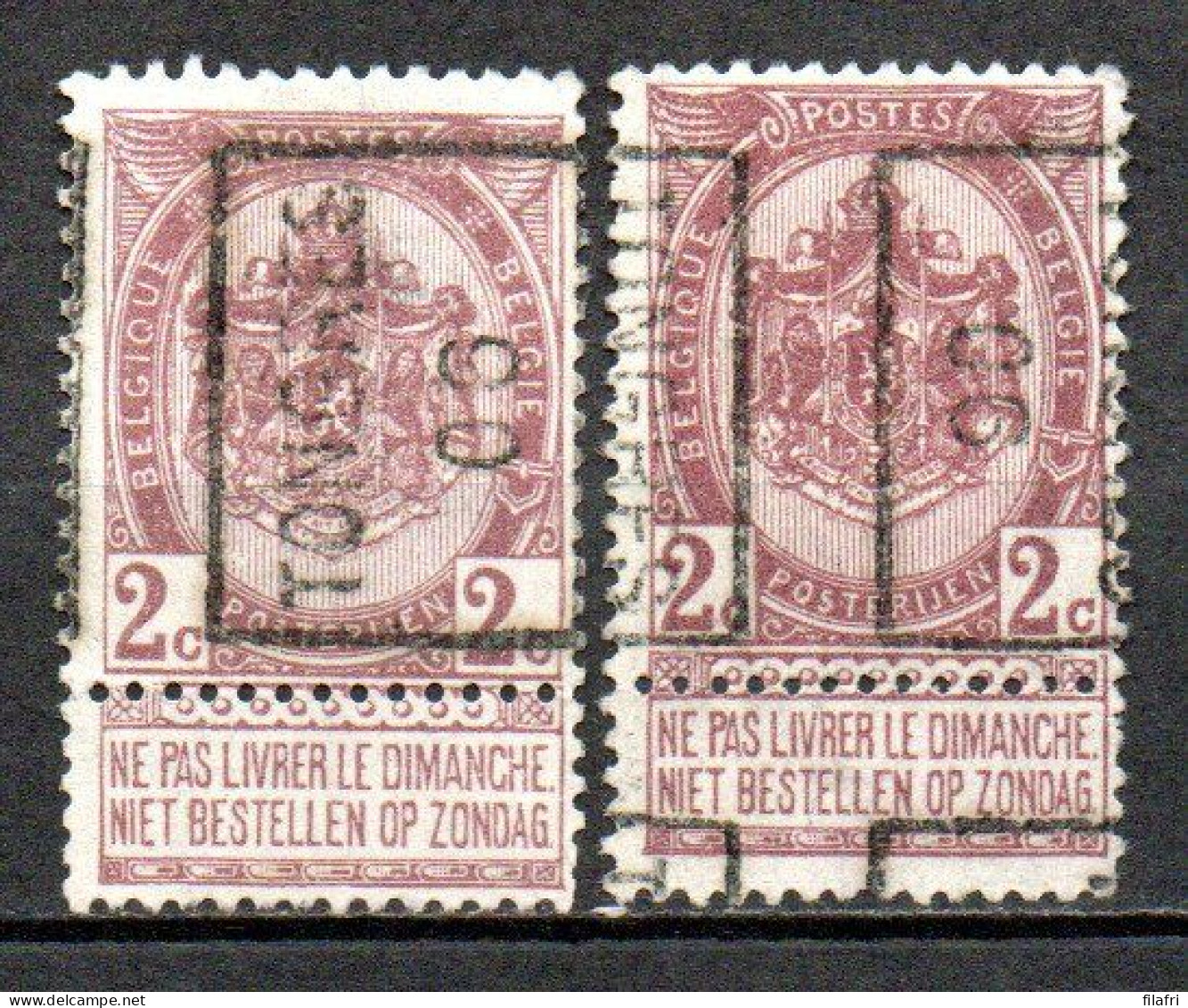 838 Voorafstempeling Op Nr 55 - TONGRES 06 - Positie A & B - Roller Precancels 1900-09