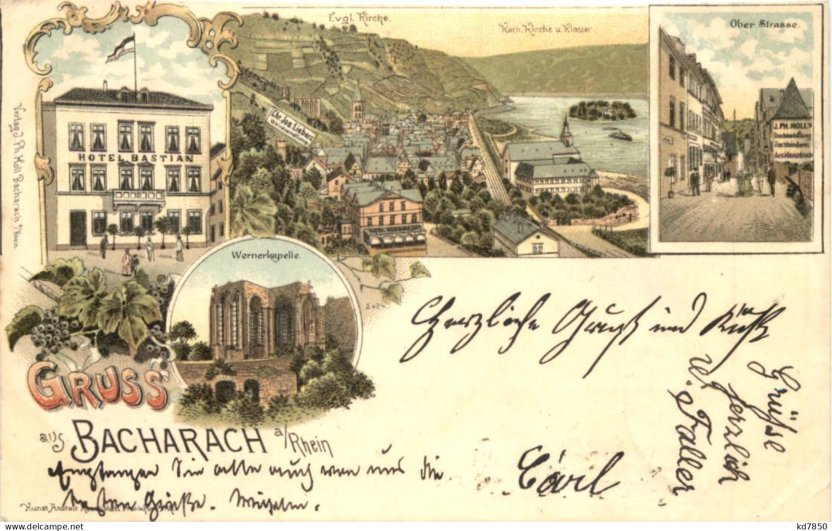 Gruss Aus Bacharach - Litho - Bacharach