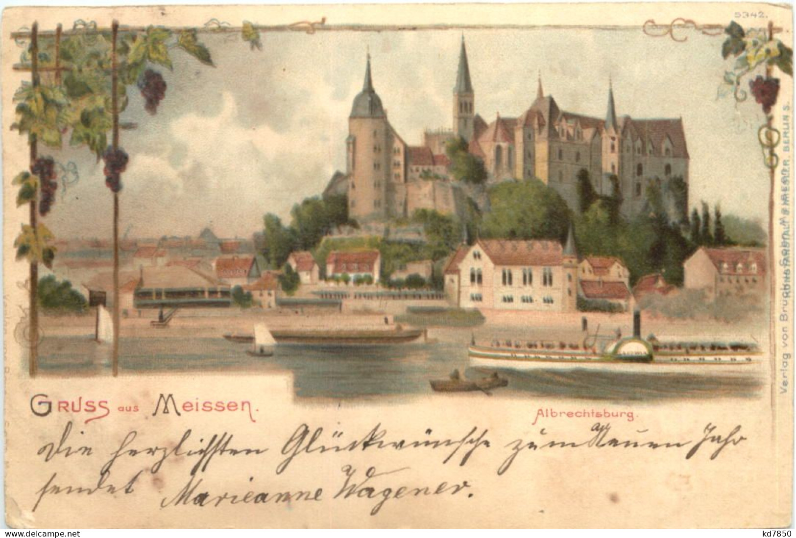 Gruss Aus Meissen - Litho - Meissen