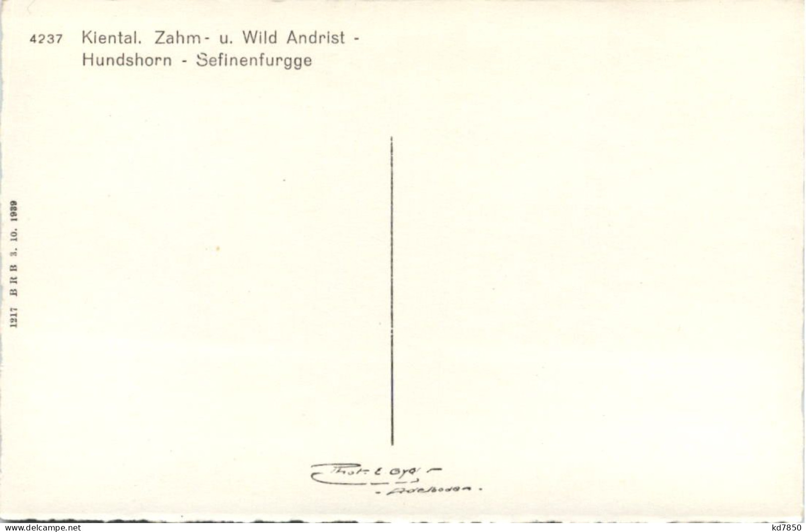 Kiental, Zahm- U. Wild Andist, Hundshorn - Sefinenfurgge - Autres & Non Classés