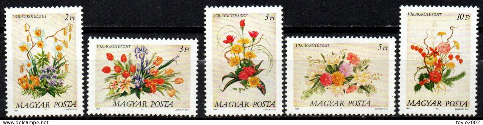 Ungarn 1989 - Mi.Nr. 4019 - 4023 A - Postfrisch MNH - Blumen Flowers - Andere & Zonder Classificatie