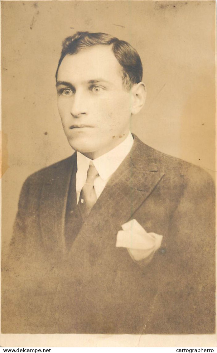 Souvenir Photo Postcard Elegant Man Haircut 1930 - Photographie