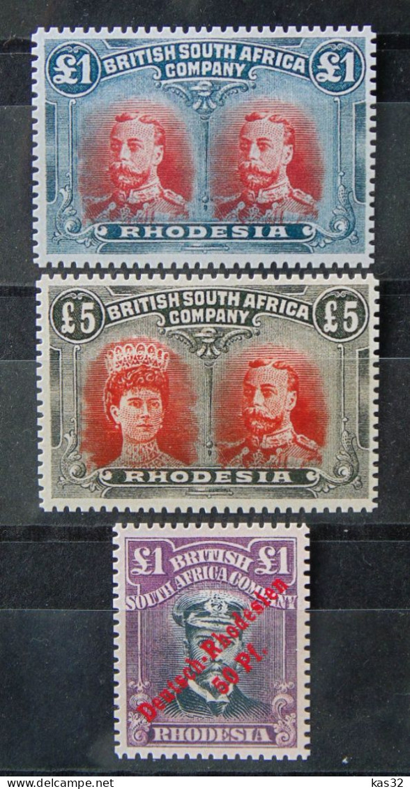 RHODESIA, Double Head KGV Error SG 179, Five Pounds (£5), Deutsch-Rhodesien Ovpt On SG 322  - Fantacy Cinderella Stamps - Erinnophilie