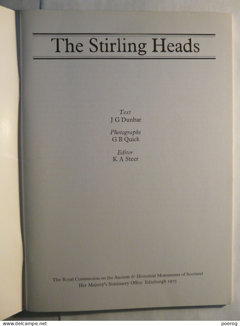 THE STIRLING HEADS - JG DUNBAR - GB QUICK - KA STEER - SCOTLAND 1975 - EDINBURGH - MEDALLIONS Monographie - Cultura