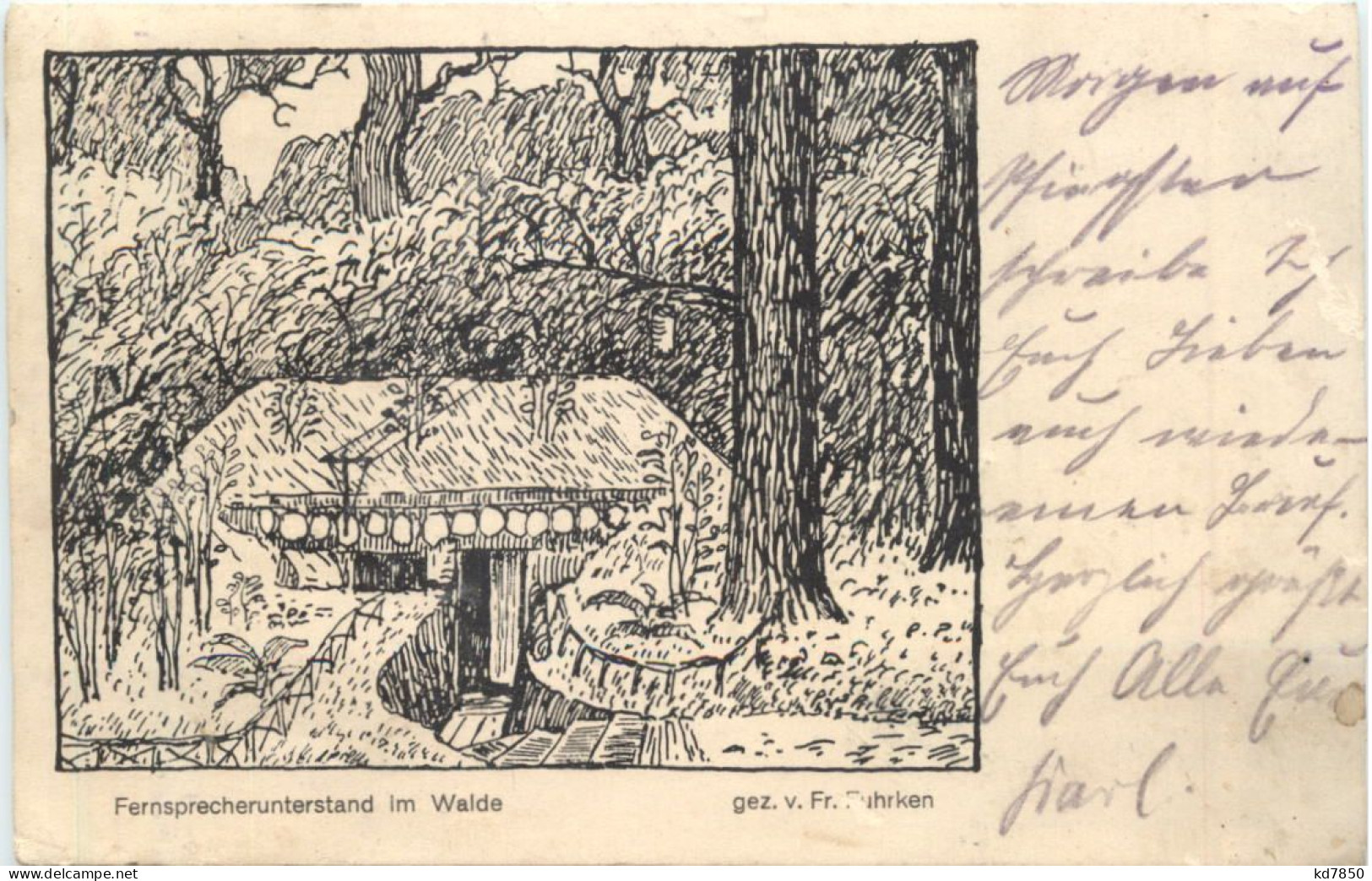 WW1- Fernsprecherunterstand Im Walde - Feldpost - Guerra 1914-18