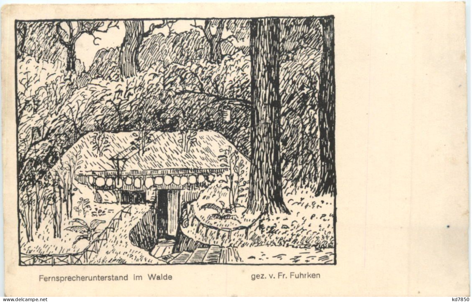 WW1 Fernsprechunterstand Im Walde - Feldpost - War 1914-18