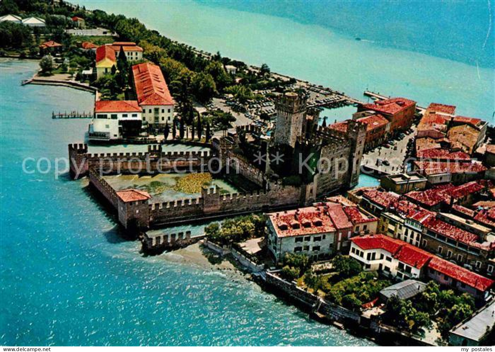 72840149 Sirmione Lago Di Garda Castello Scaligero Fliegeraufnahme Sirmione Lago - Autres & Non Classés