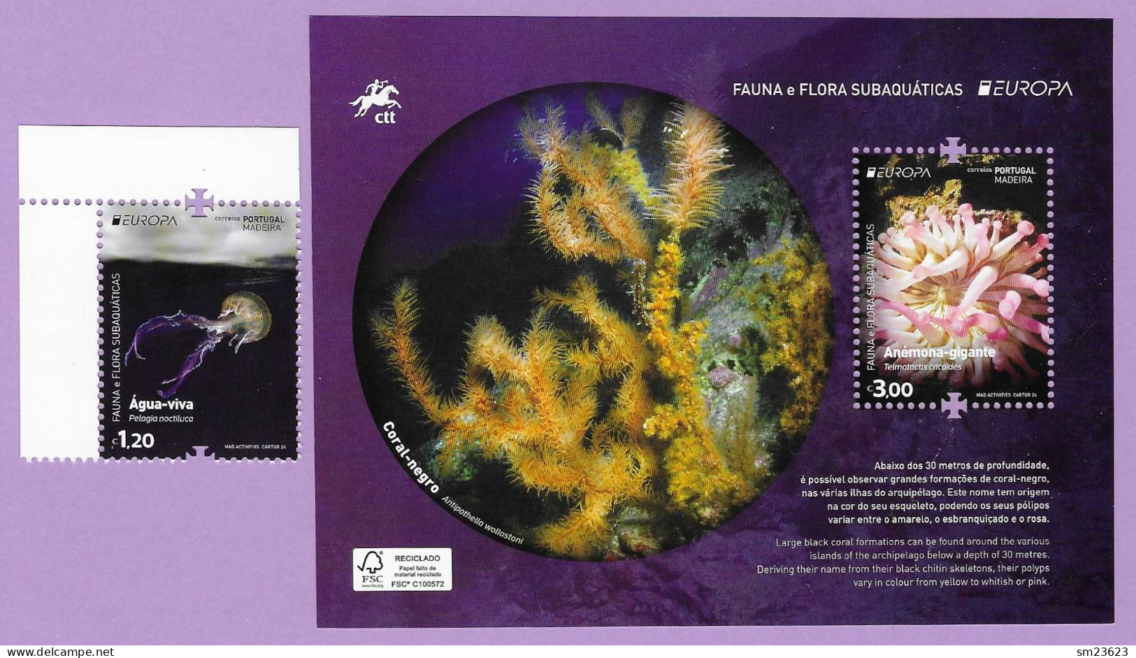 Portugal / Madeira  2024 , EUROPA CEPT Unterwasser Fauna + Flora / Fauna E Flora Subaquátucas - Postfrisch / MNH / (**) - Nuevos
