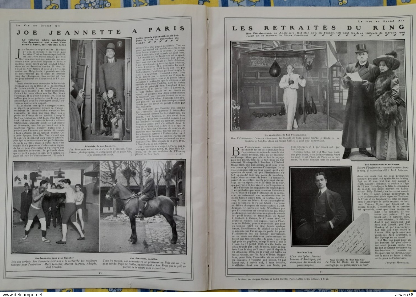 LA VIE AU GRAND AIR N° 539 /1909 BOXE JOE JEANNETTE RUGBY LYON / RACING COURSE PARIS / VERSAILLES   ETC .... - 1900 - 1949