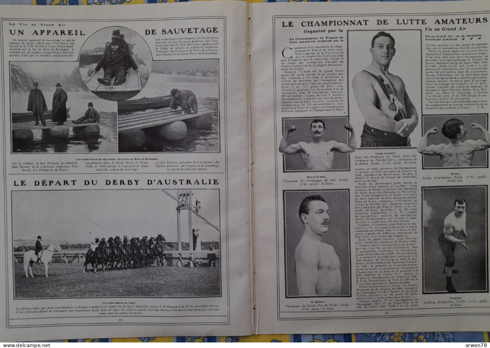 LA VIE AU GRAND AIR N° 539 /1909 BOXE JOE JEANNETTE RUGBY LYON / RACING COURSE PARIS / VERSAILLES   ETC .... - 1900 - 1949