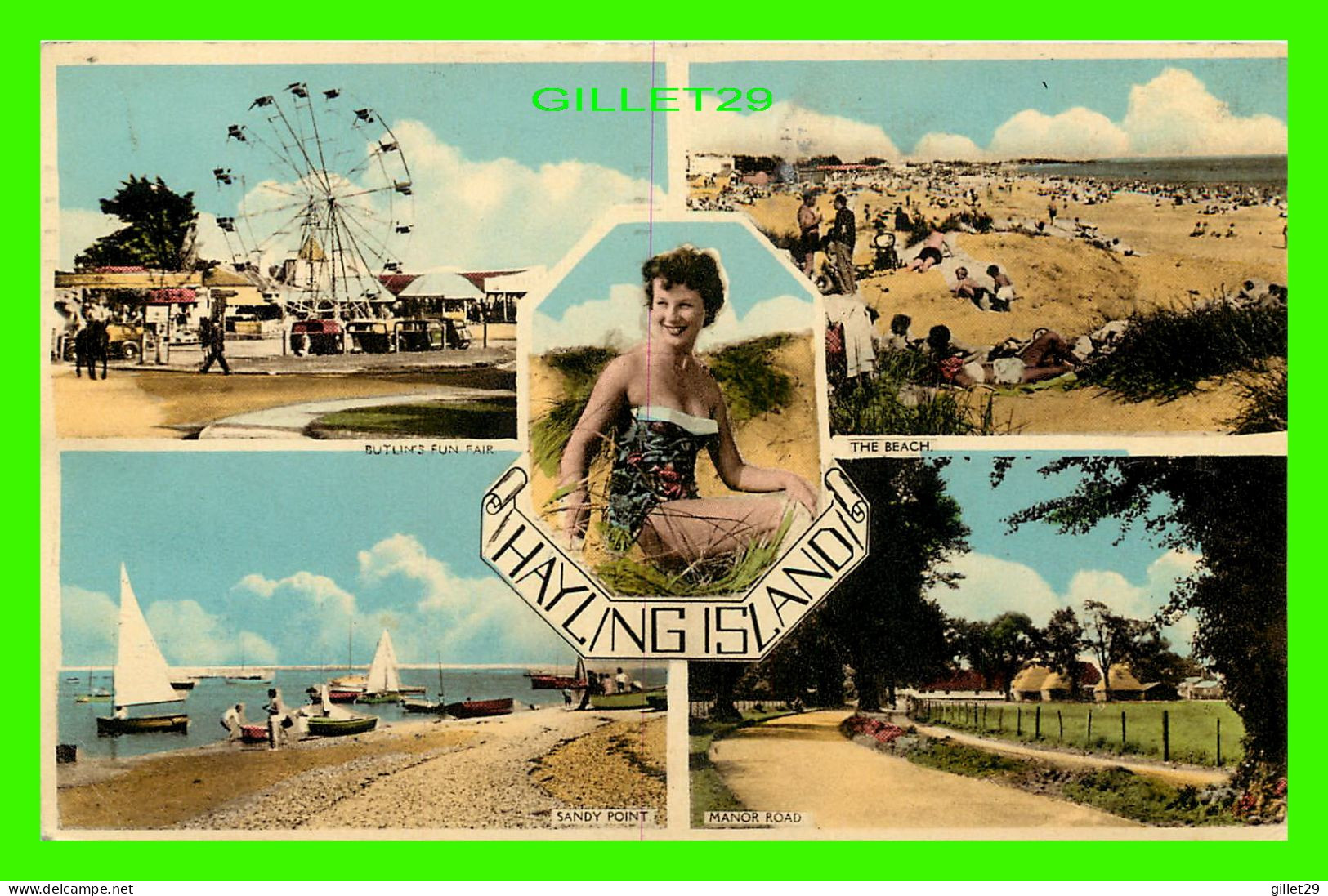 HAYLING ISLAND, HAMPSHIRE, UK - 6 MULTIVUES - TRAVEL IN 1957 -BUTLINE'S FUN FAIR, THE BEACH, MANOR ROAD - - Other & Unclassified