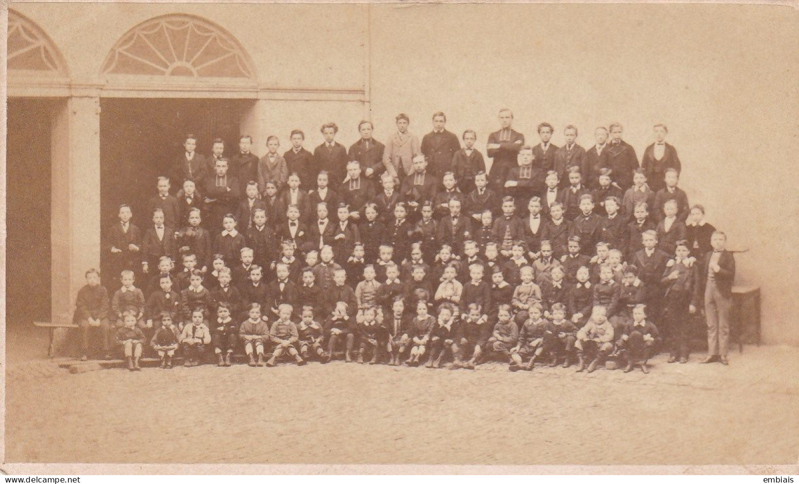 MALINES - Photo CDV D'un Groupe Scolaire Garçons D'un établissement D'instruction - Photographe DUBOIS, Malines - Anciennes (Av. 1900)