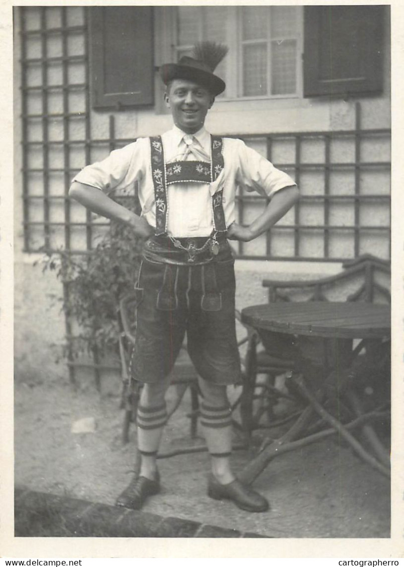 Souvenir Photo Postcard Man Traditional Costume 1928 - Fotografie