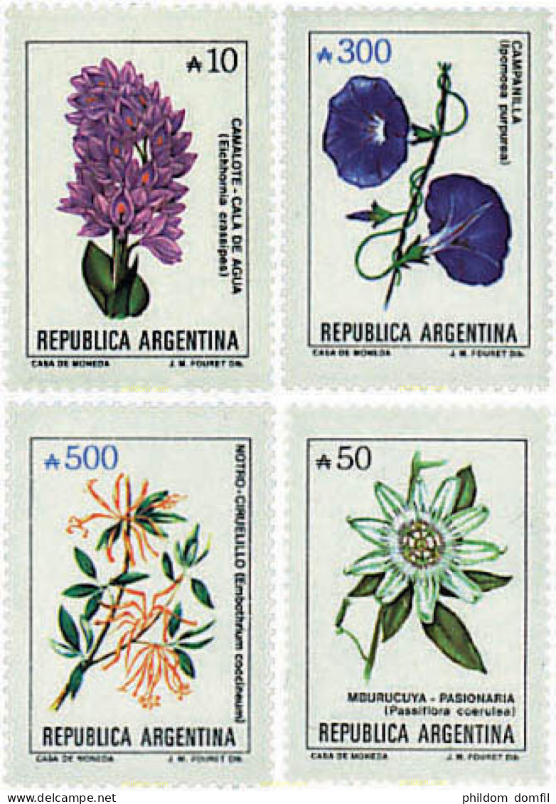 730715 MNH ARGENTINA 1989 SERIE CORRIENTE. FLORES - Unused Stamps