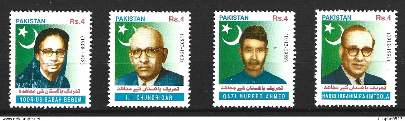 PAKISTAN. N°1072-5 De 2002. Personnalités. - Pakistán