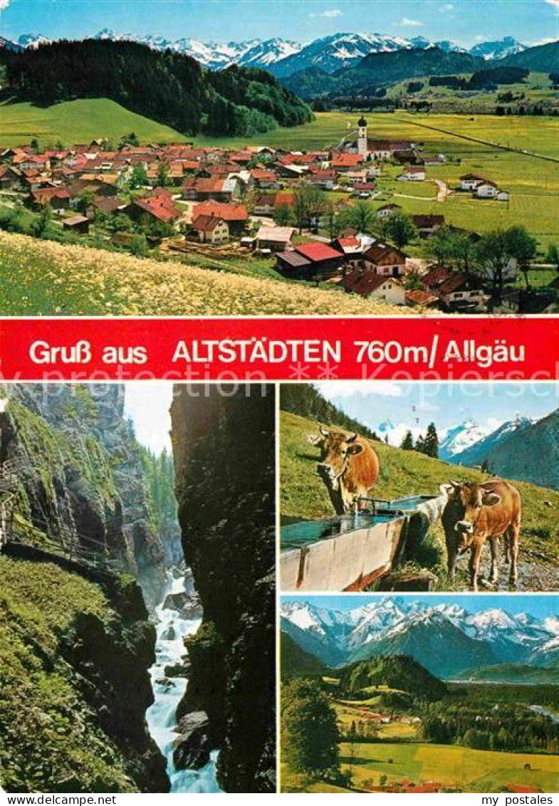 72839933 Altstaedten Allgaeu Kuehe Wasserfall Altstaedten Allgaeu - Sonthofen