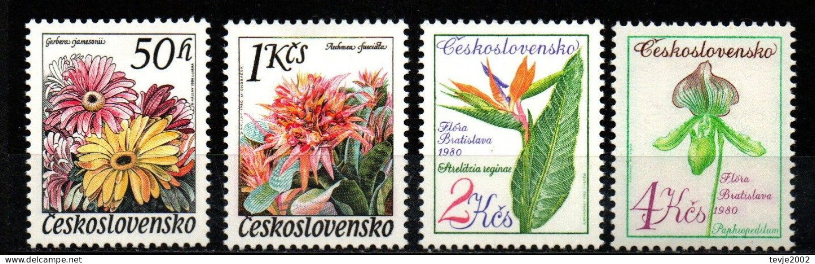 Tschechoslowakei 1980 - Mi.Nr. 2574 - 2577 - Postfrisch MNH - Blumen Flowers - Sonstige & Ohne Zuordnung