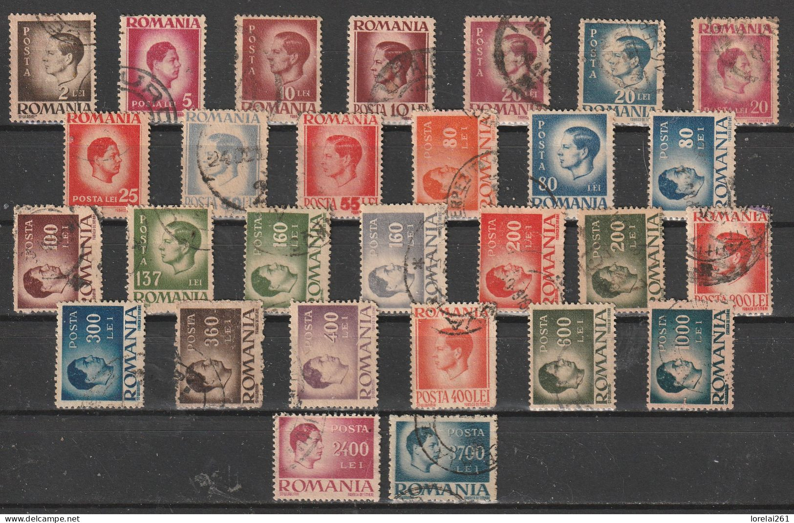 1945 -  Roi Mihai (papier De Guerre) Mi No 932y-970y - Used Stamps