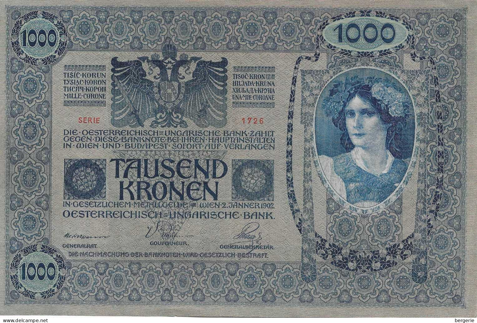 C/286           Autriche    -      Billet De 1902   Tausend Kronen - Oesterreich