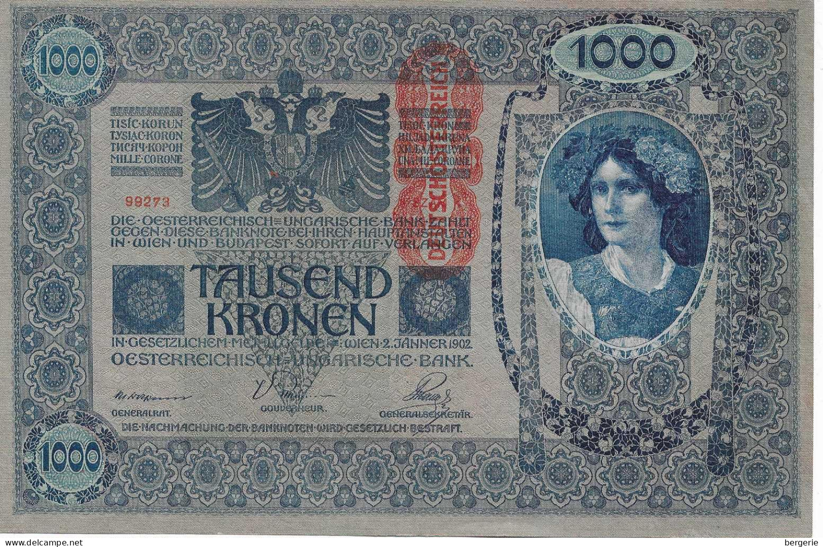 C/286           Autriche    -      Billet De 1902   Tausend Kronen - Oesterreich