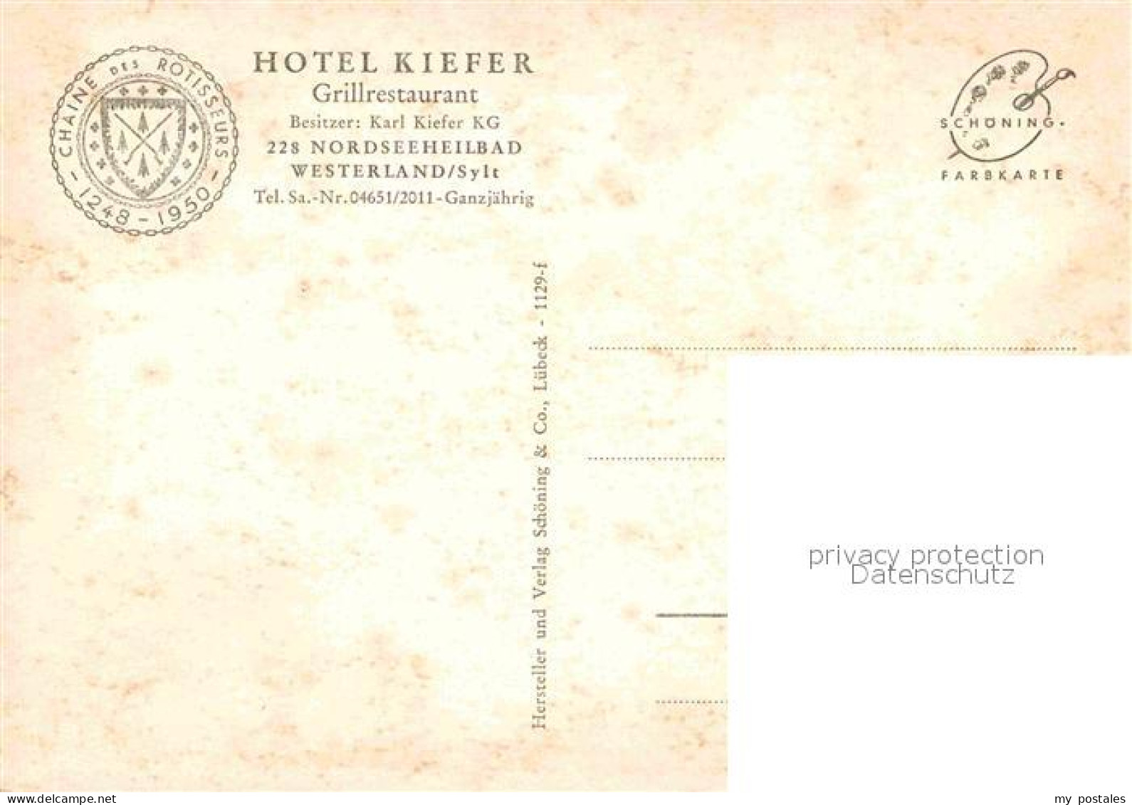 72839837 Westerland Sylt Hotel Kiefer Grillrestaurant Westerland - Autres & Non Classés