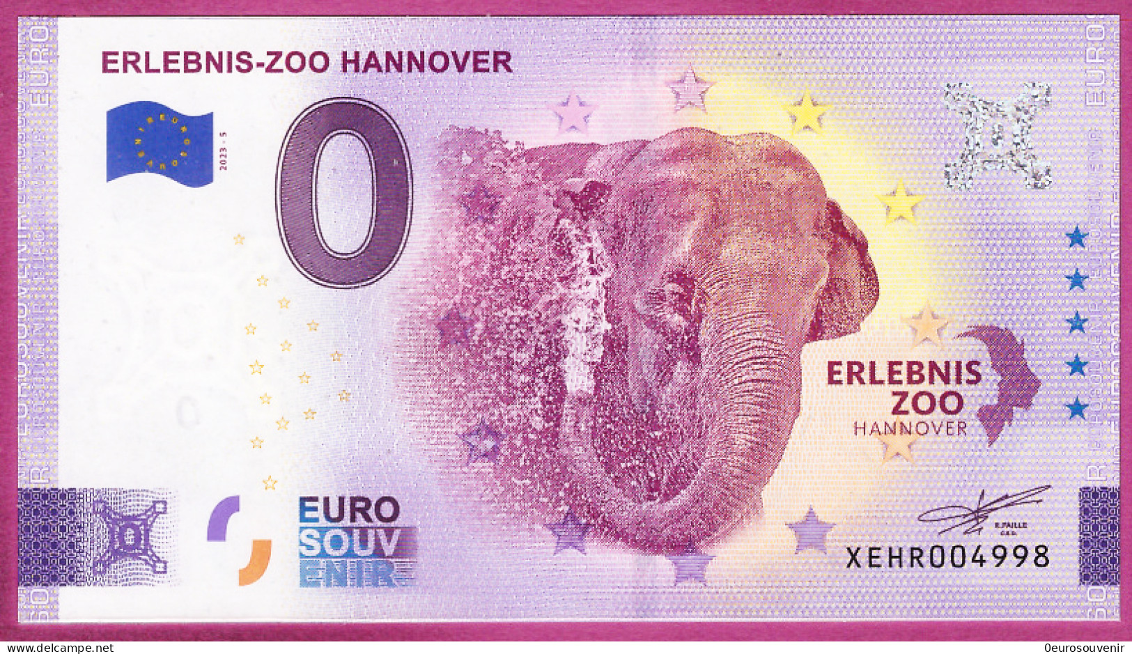 0-Euro XEHR 2023-5 ERLEBNIS-ZOO HANNOVER - ELEFANT - Privéproeven