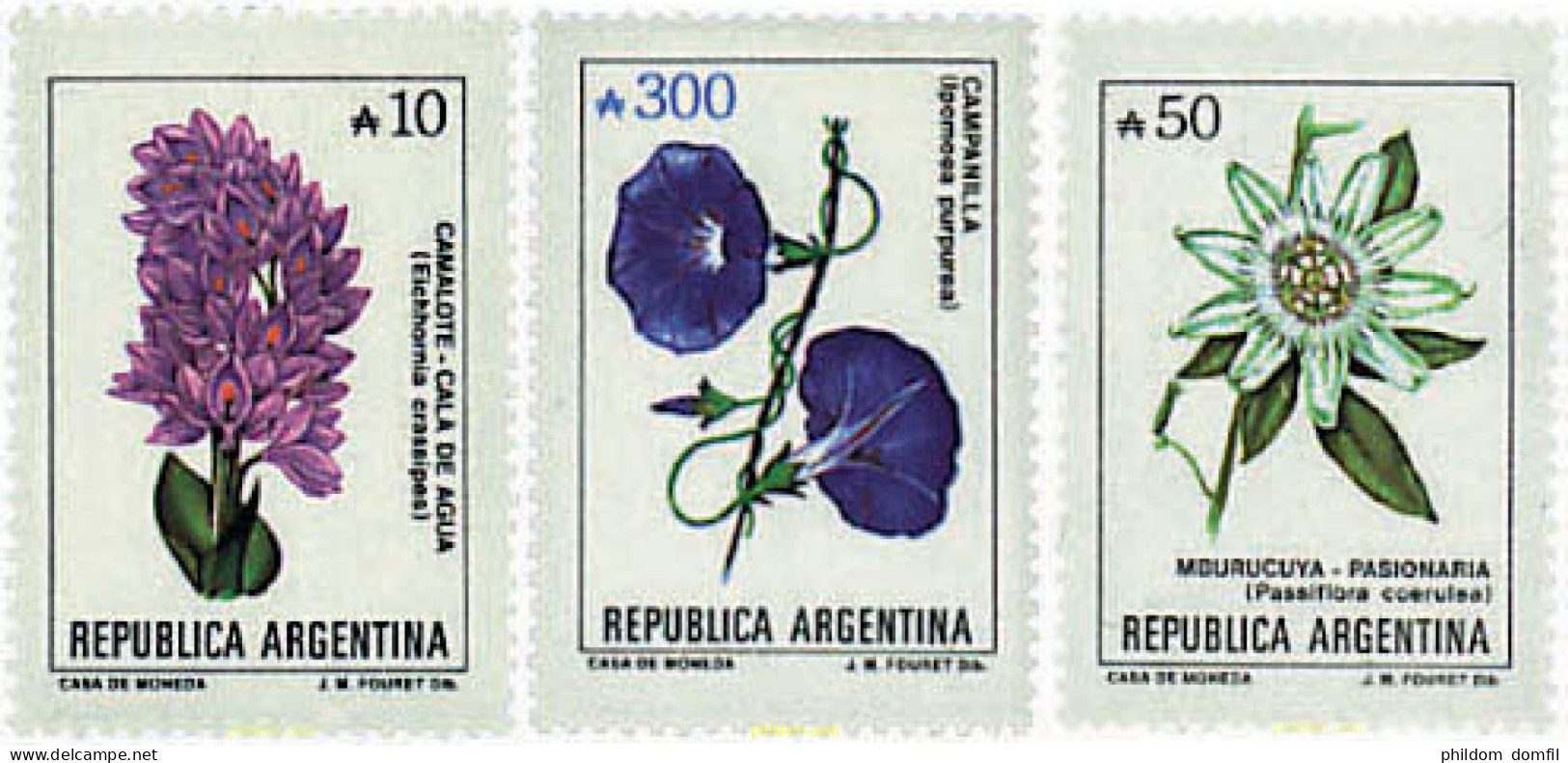 730717 MNH ARGENTINA 1989 SERIE CORRIENTE. FLORES - Ungebraucht