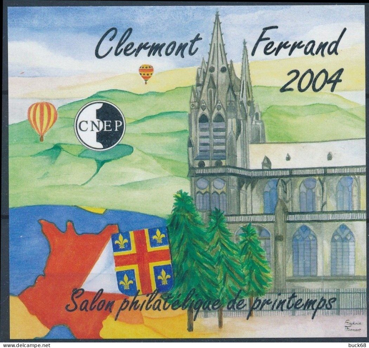 FRANCE Feuillet Souvenir CNEP 40a ** MNH Non Dentelé Imperf Salon Printemps Clermond-Ferrand église 2004 - CNEP