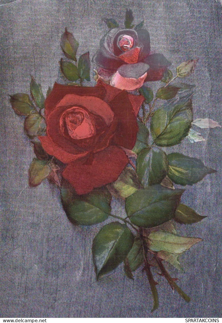 FLOWERS LENTICULAR 3D Vintage Ansichtskarte Postkarte CPSM #PAZ172.DE - Fleurs