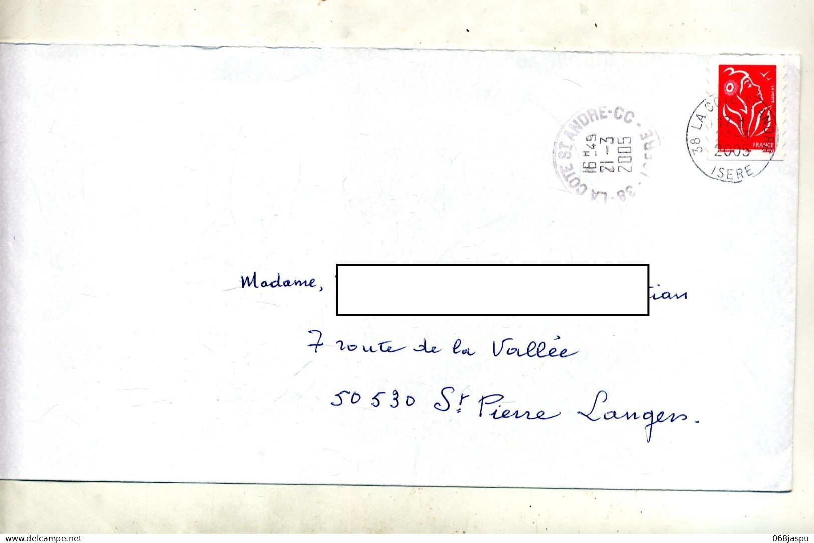 Lettre Cachet La Cote Saint Andre - Manual Postmarks