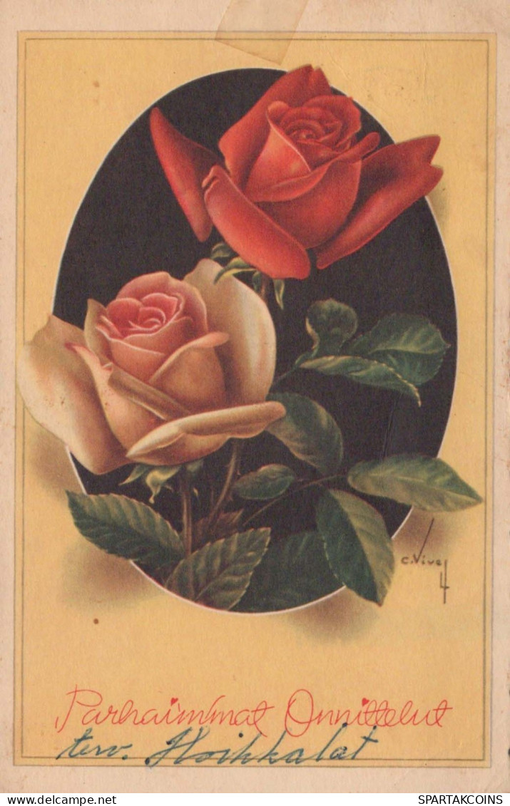 FLOWERS Vintage Ansichtskarte Postkarte CPSMPF #PKG101.DE - Fleurs