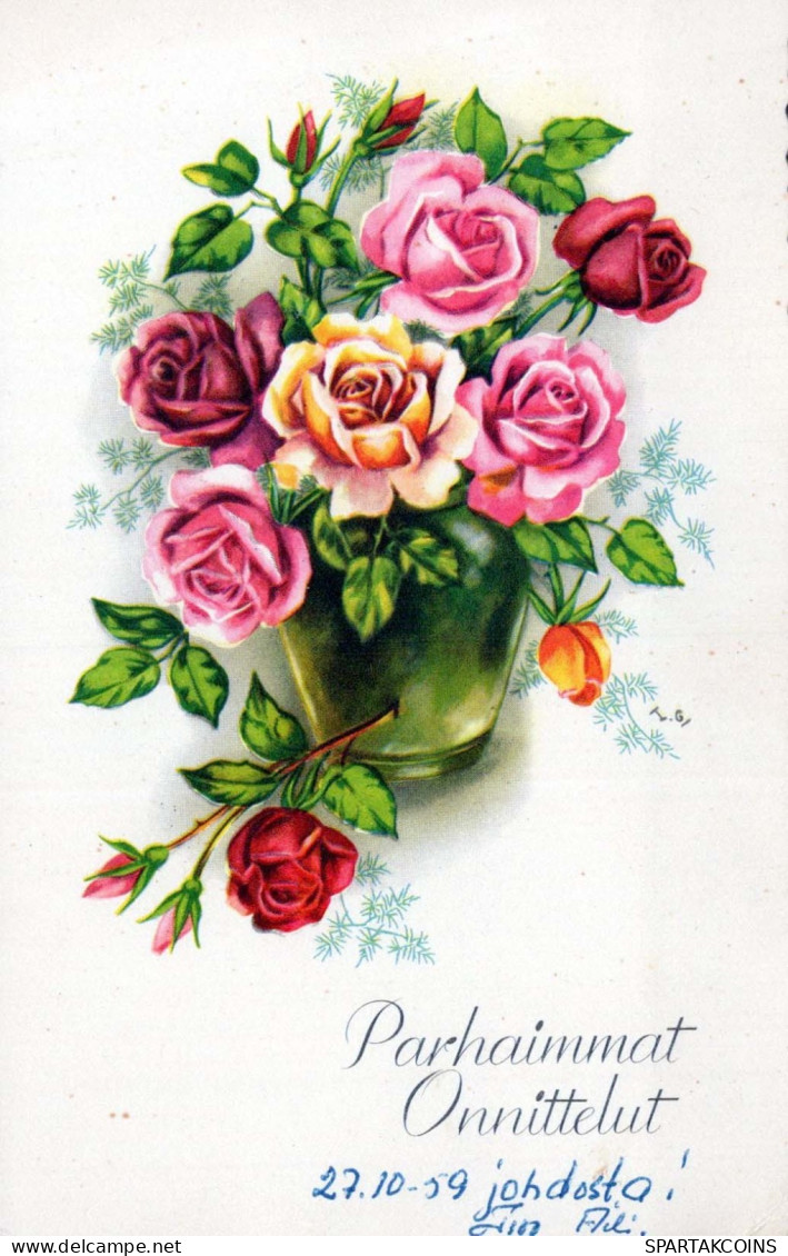 FLOWERS Vintage Ansichtskarte Postkarte CPA #PKE497.DE - Fleurs