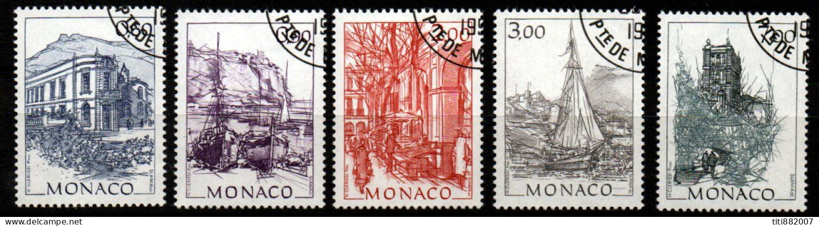 MONACO   -   1992 .   Y&T N° 1834 à 1838 Oblitérés.   Série Complète. - Usados