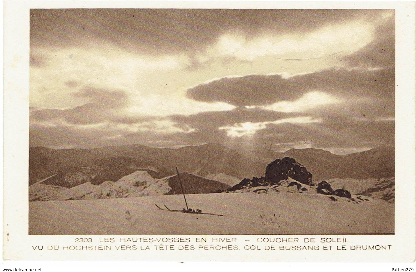 CPSM FRANCE 00 REGIONS ALSACE - Les Hautes-Vosges En Hiver - Coucher De Soleil Vu Du Hochstein Vers La Tête Des Perches. - Alsace