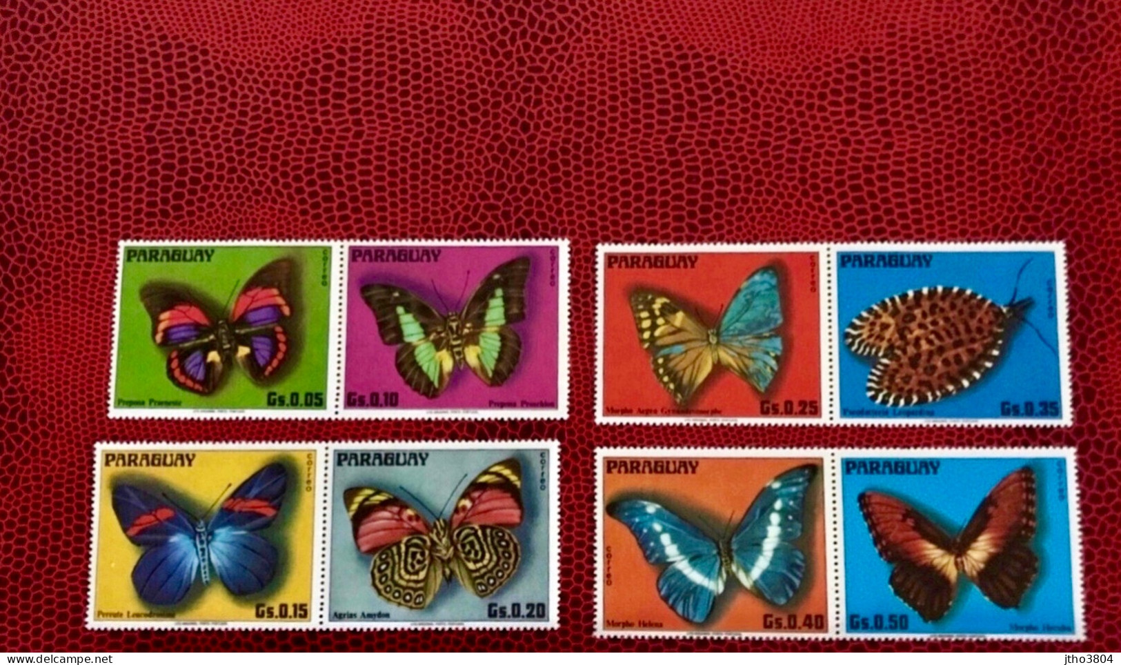 PARAGUAY 1975 8v (par 2 Attachés) Neuf ** MNH YT 1514 / 1521 Farfalle Papillons Butterflies Mariposas Schmetterlinge - Farfalle