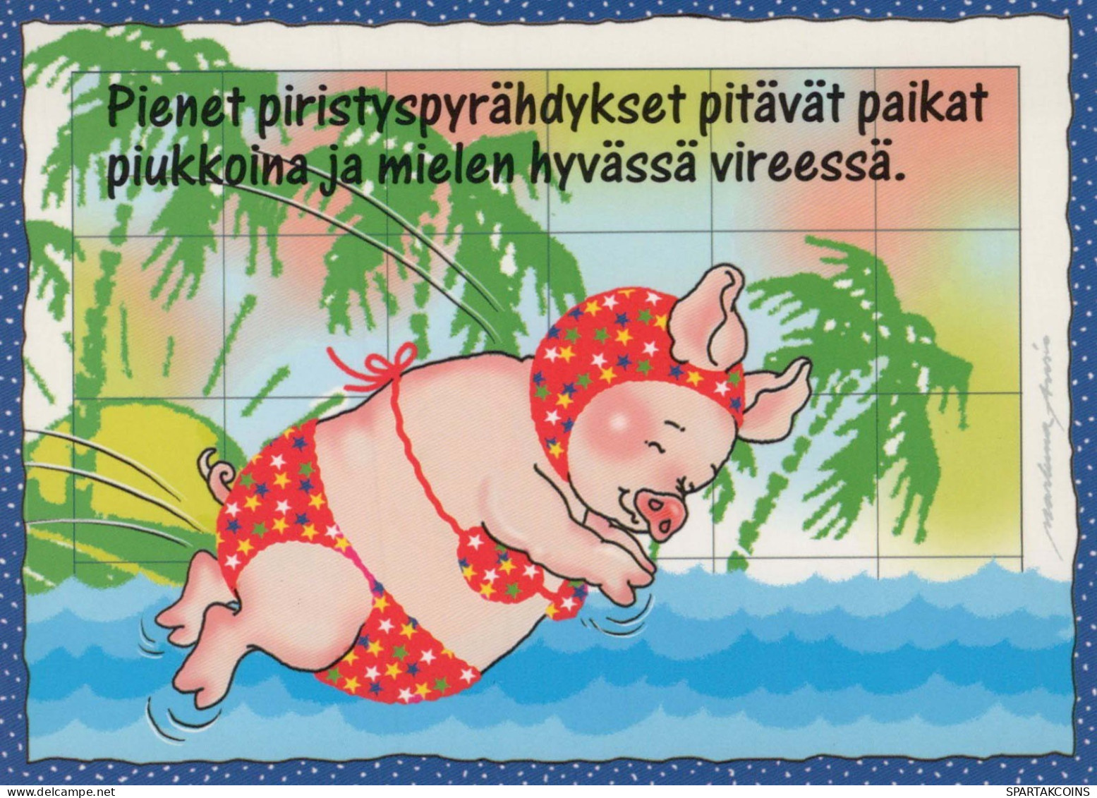 PIGS Tier Vintage Ansichtskarte Postkarte CPSM #PBR746.DE - Varkens