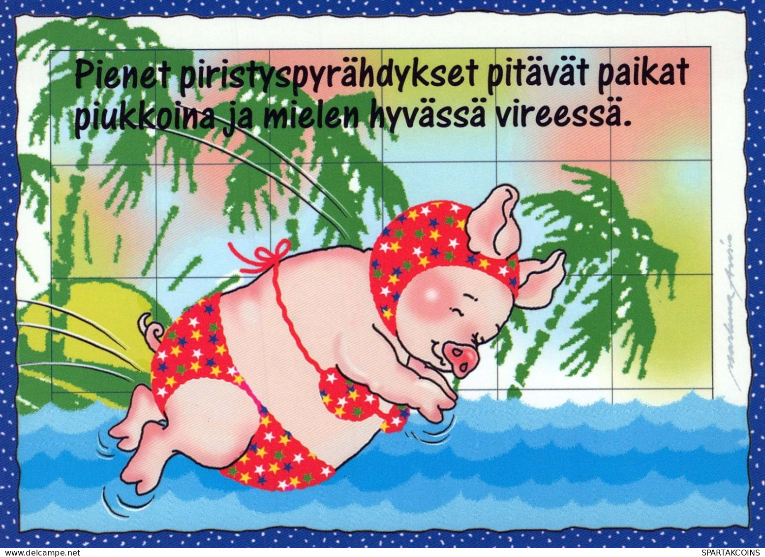 PIGS Tier Vintage Ansichtskarte Postkarte CPSM #PBR746.DE - Pigs