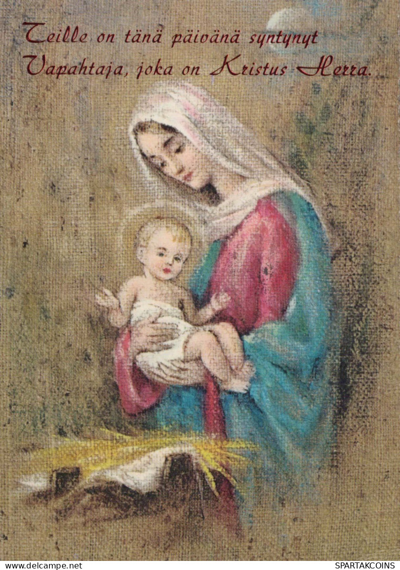 Jungfrau Maria Madonna Jesuskind Weihnachten Religion Vintage Ansichtskarte Postkarte CPSM #PBP804.DE - Jungfräuliche Marie Und Madona