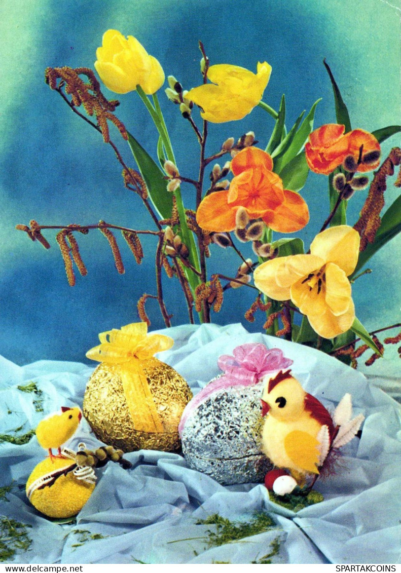 OSTERN HUHN EI Vintage Ansichtskarte Postkarte CPSM #PBO731.DE - Easter