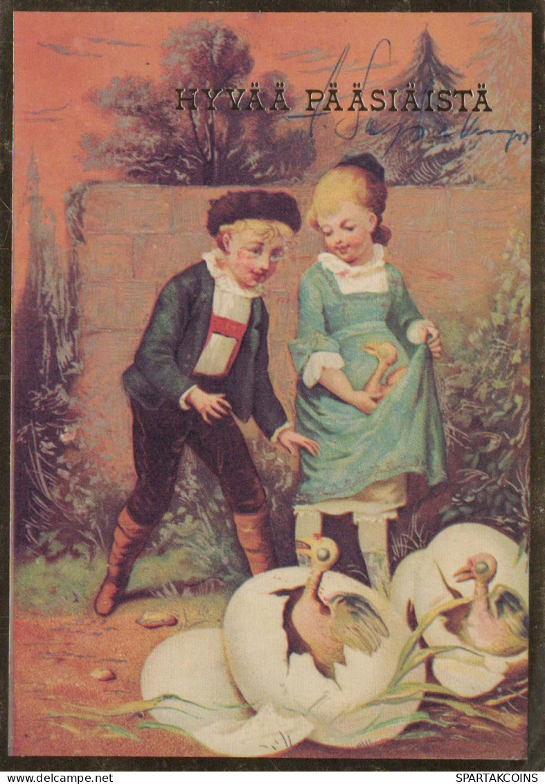 OSTERN KINDER EI Vintage Ansichtskarte Postkarte CPSM #PBO289.DE - Easter