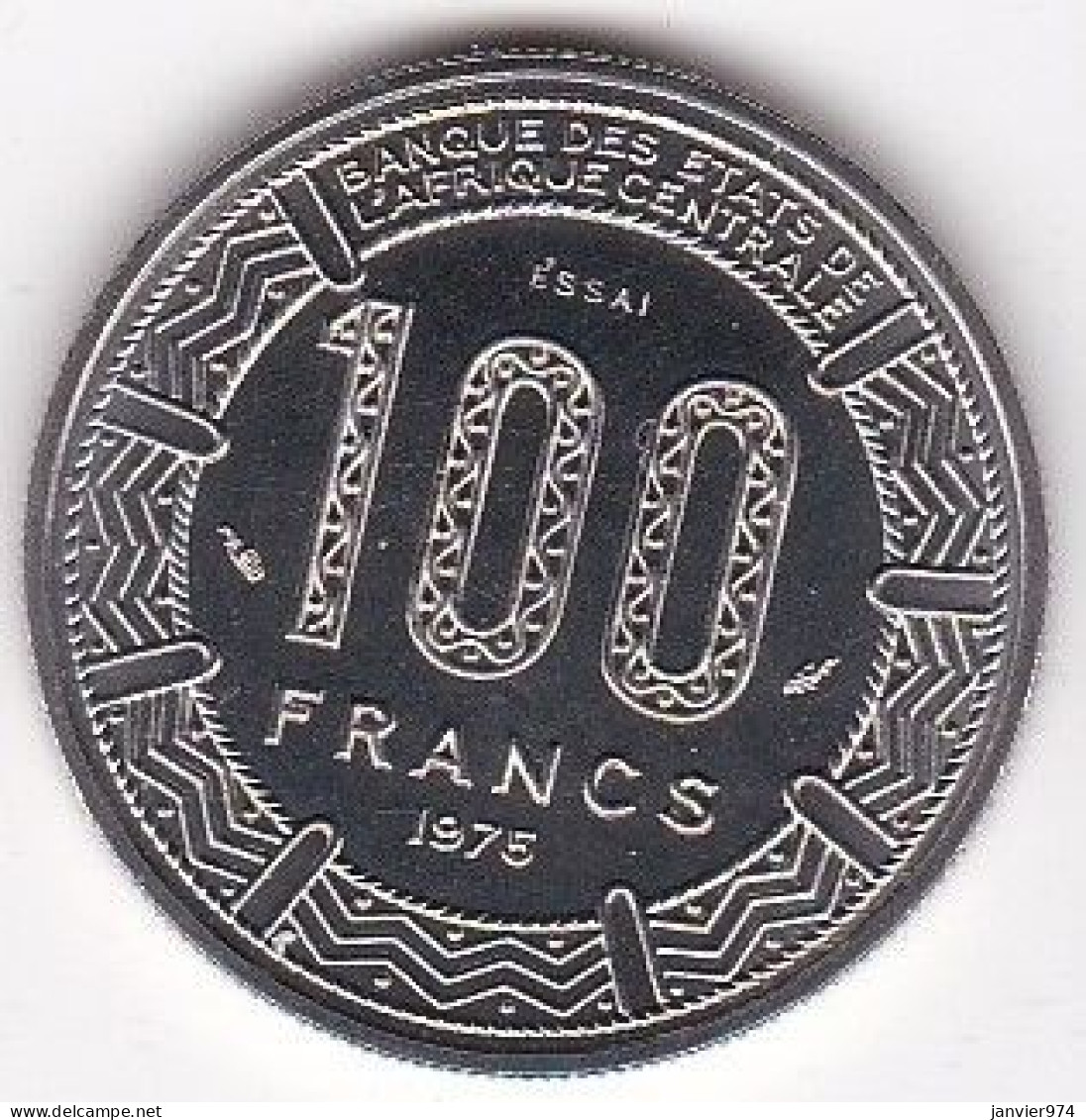 République Populaire Du Congo. 100 Francs 1975 Essai , En Nickel . KM# E3, FDC - Congo (Republiek 1960)