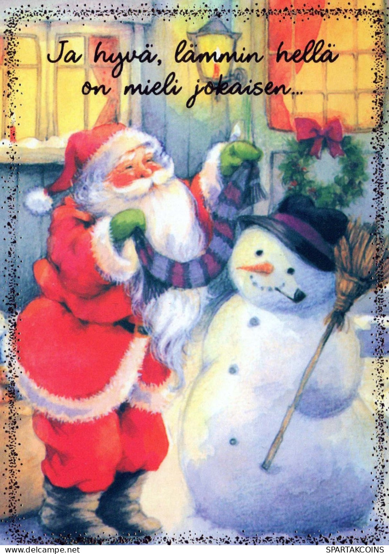 WEIHNACHTSMANN SANTA CLAUS Neujahr Weihnachten SCHNEEMANN Vintage Ansichtskarte Postkarte CPSM #PAU402.DE - Kerstman