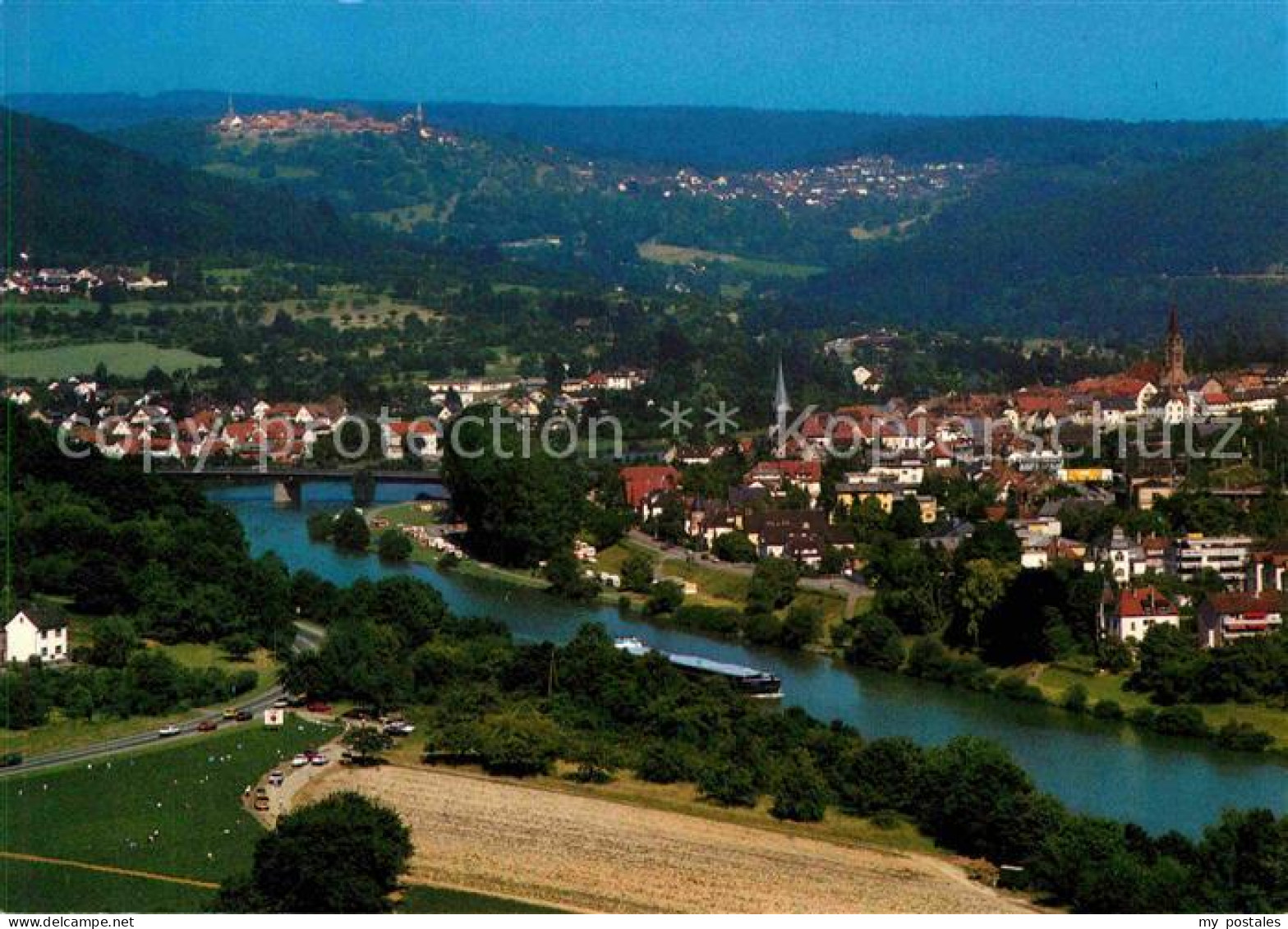 72839460 Neckargemuend Panorama Mit Dilsberg Fliegeraufnahme Neckargemuend - Neckargemünd