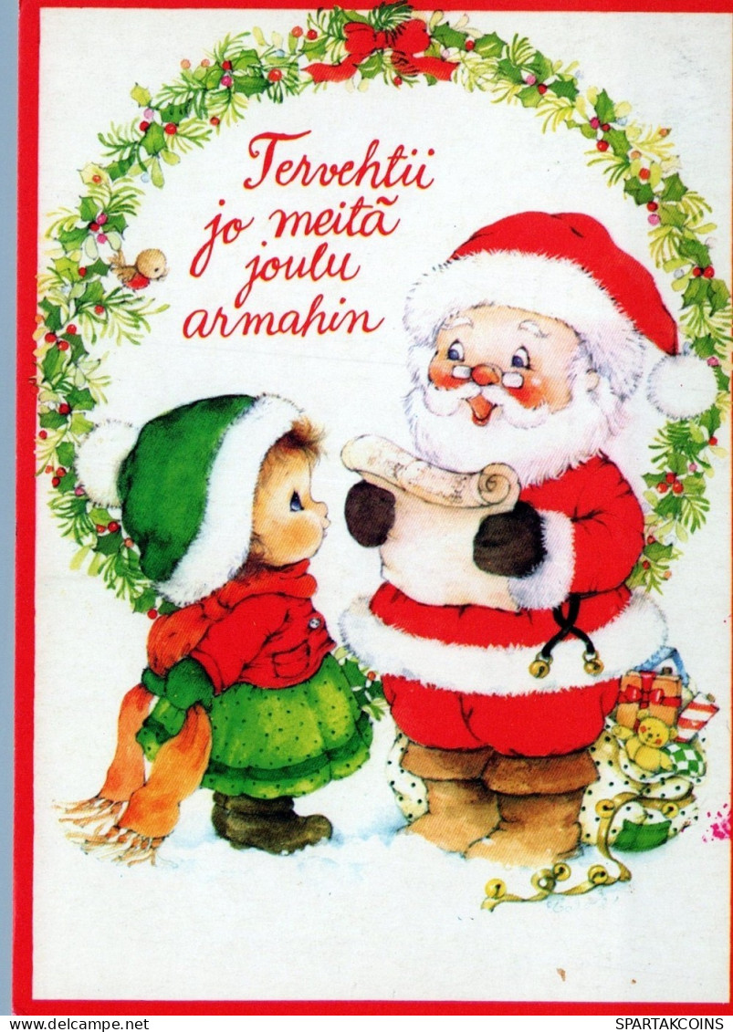 WEIHNACHTSMANN SANTA CLAUS KINDER WEIHNACHTSFERIEN Vintage Postkarte CPSM #PAK225.DE - Santa Claus