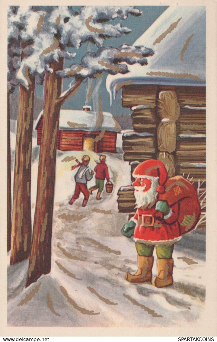 WEIHNACHTSMANN SANTA CLAUS WEIHNACHTSFERIEN Vintage Postkarte CPSMPF #PAJ461.DE - Santa Claus