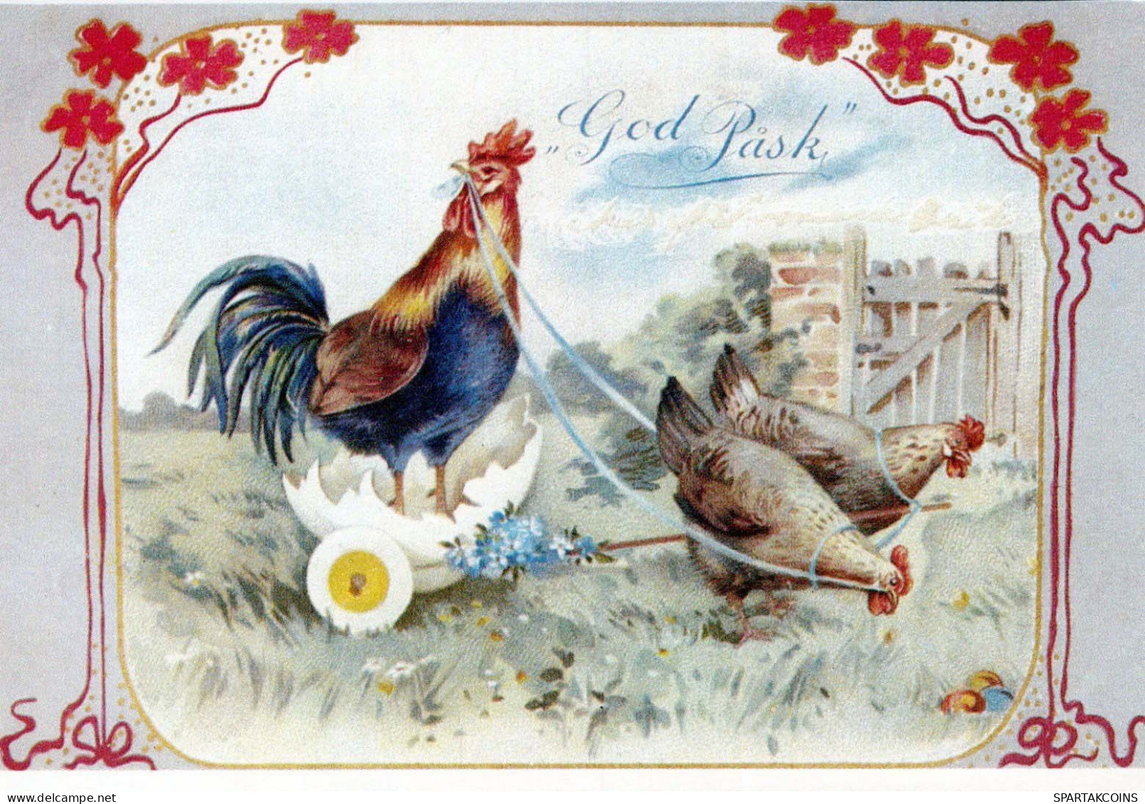 PASCUA POLLO HUEVO Vintage Tarjeta Postal CPA #PKE427.ES - Pasqua