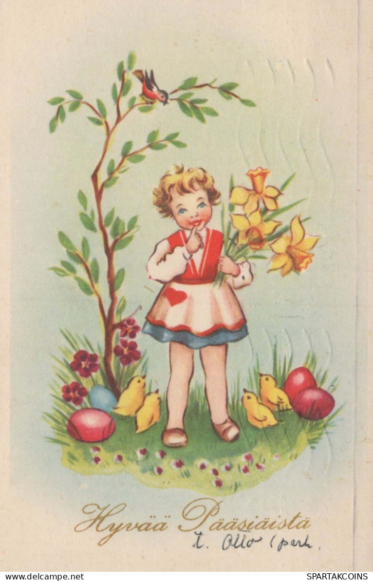 PASCUA NIÑOS HUEVO Vintage Tarjeta Postal CPA #PKE365.ES - Easter