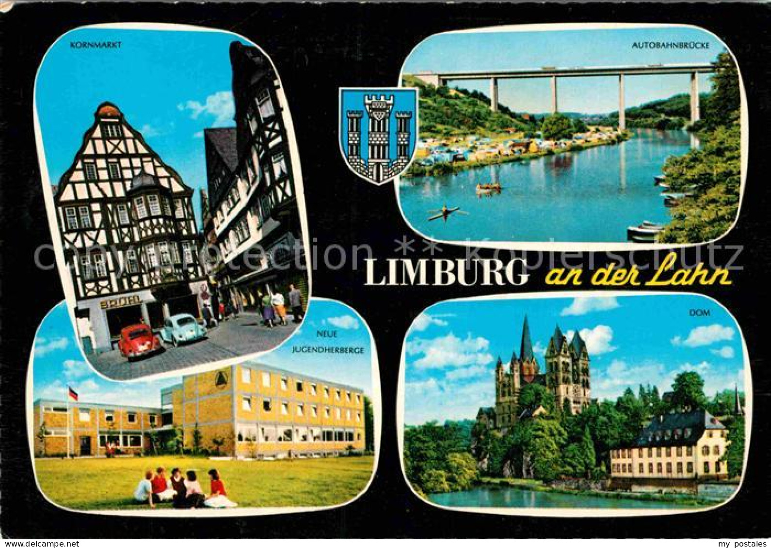 72839389 Limburg Lahn Kornmarkt Fachwerkhaeuser Autobahnbruecke Dom Jugendherber - Limburg